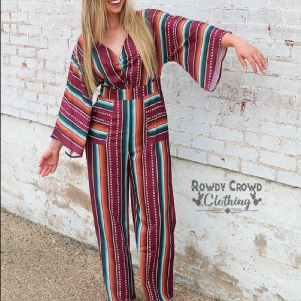 •Rowdy Crowd Serape Spring Jumpsuit• - Picture 14 of 14
